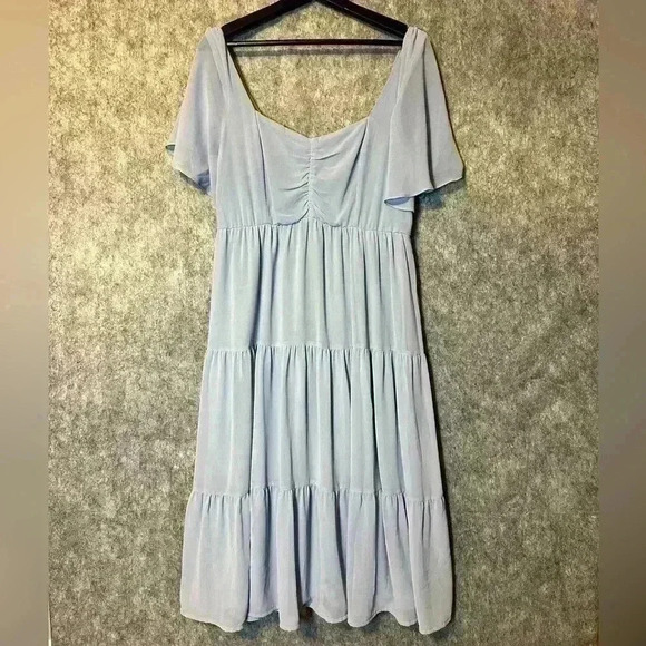 Show Me Your MuMu Midi Dress Light Blue - 1X - Picture 1 of 4